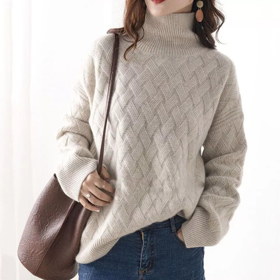 Nora | Women's Turtleneck Sweater | Cable Knit · PNY