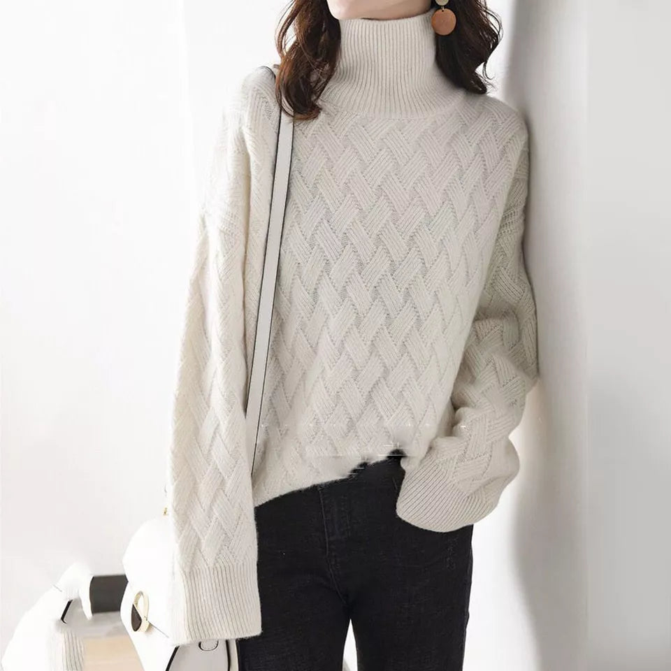 Nora | Women's Turtleneck Sweater | Cable Knit · PNY