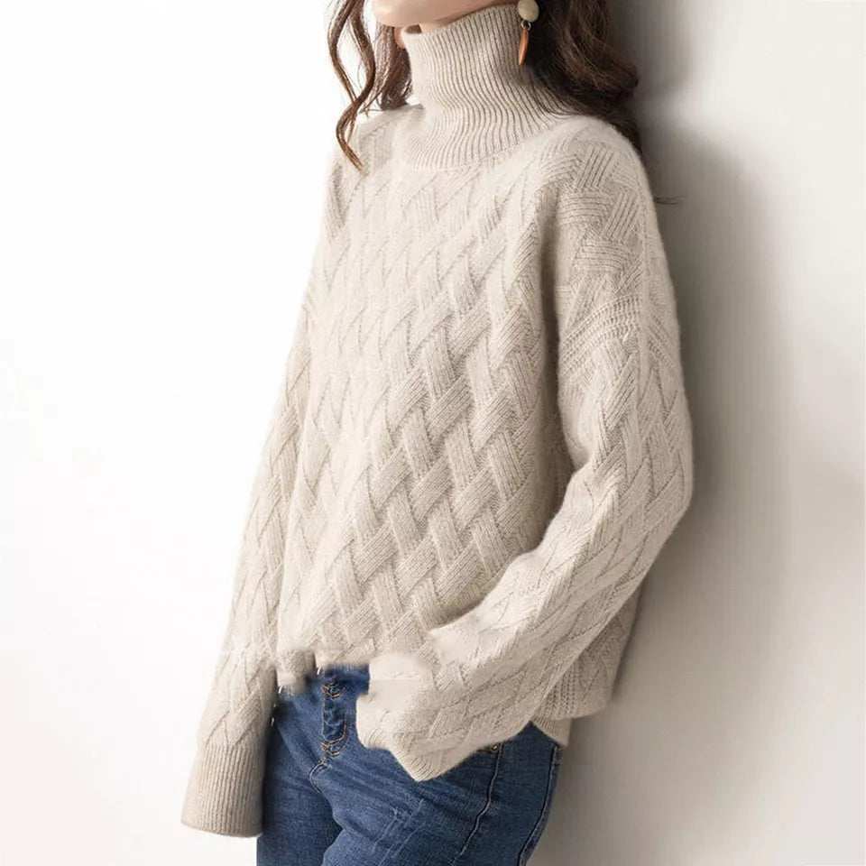 Nora | Women's Turtleneck Sweater | Cable Knit · PNY