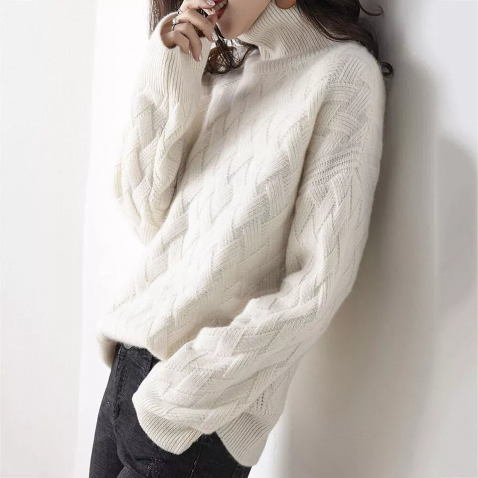 Nora | Women's Turtleneck Sweater | Cable Knit · PNY