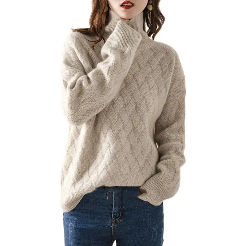 Nora | Women's Turtleneck Sweater | Cable Knit · PNY