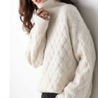 Nora | Women's Turtleneck Sweater | Cable Knit · PNY