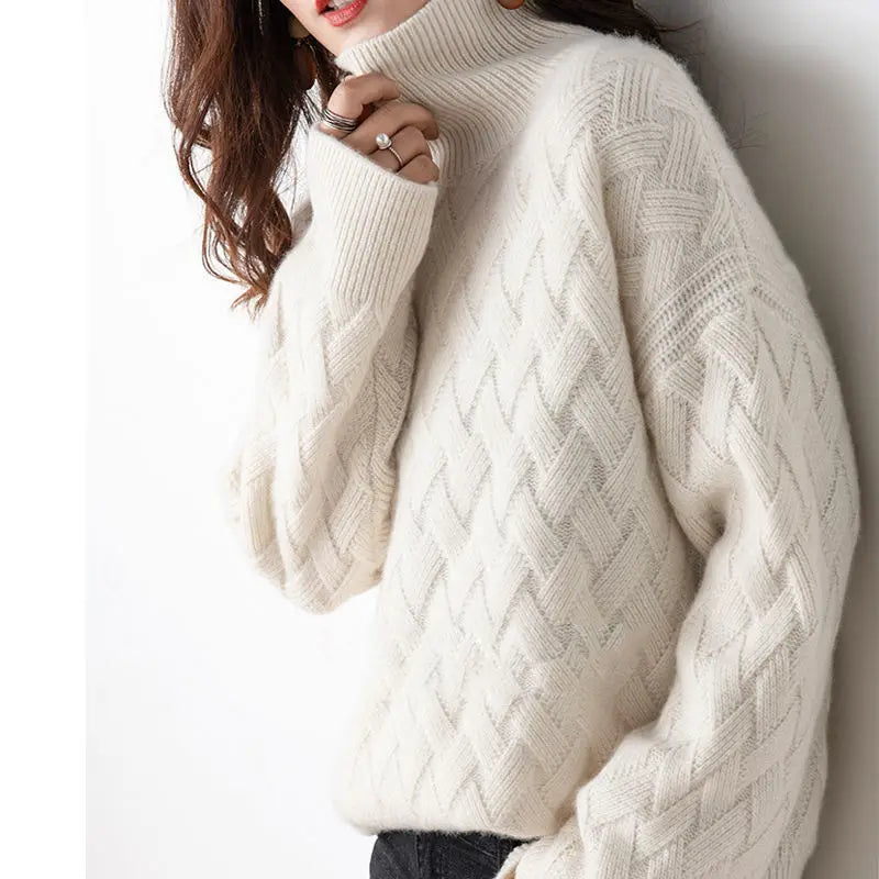 Nora | Women's Turtleneck Sweater | Cable Knit · PNY
