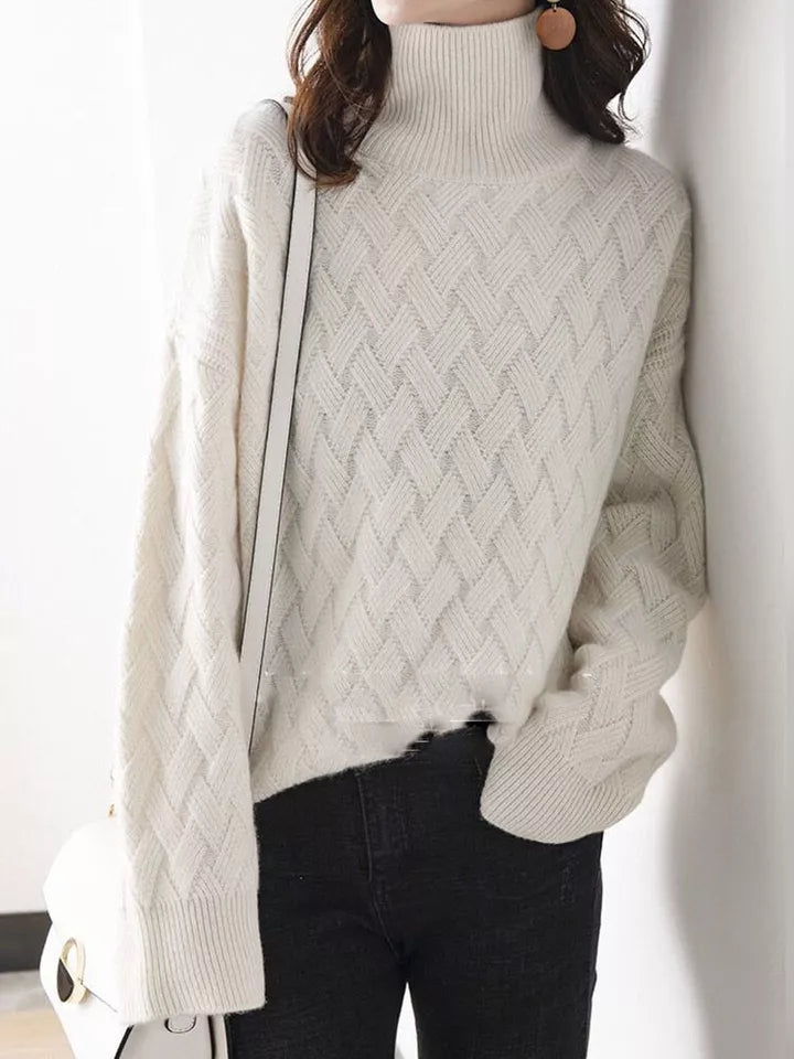 Nora | Women's Turtleneck Sweater | Cable Knit · PNY