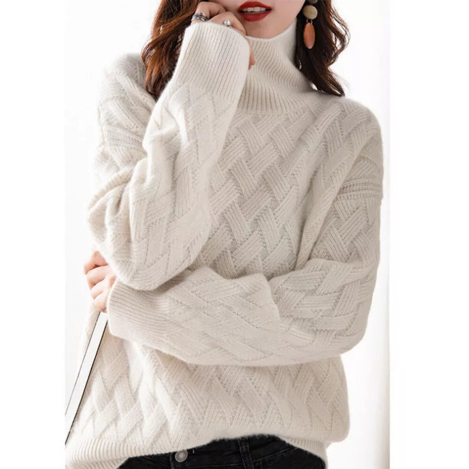 Nora | Women's Turtleneck Sweater | Cable Knit · PNY