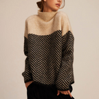 Nora | Women's Turtleneck Sweater | Herringbone Knit · PNY