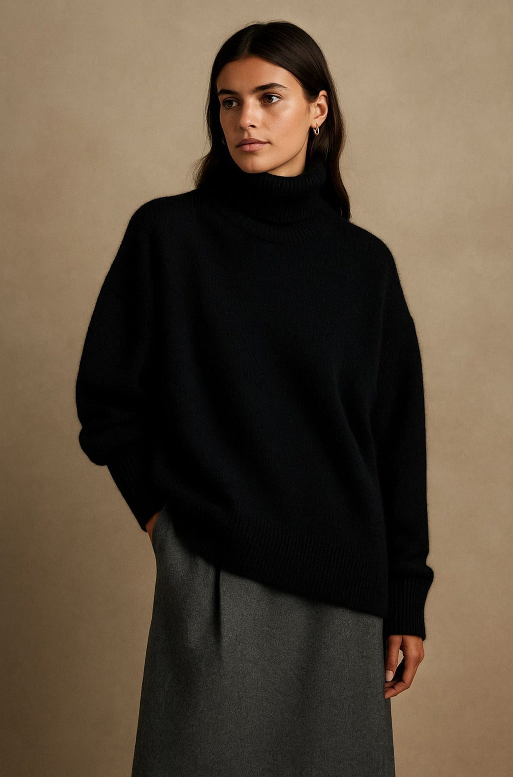 Nora | Women's Turtleneck Sweater | Ribbed Trim · PNY