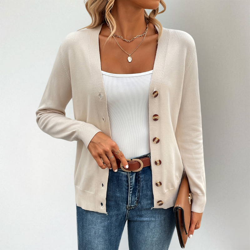 Nora | Women's V-Neck Cardigan | Button-Front · PNY