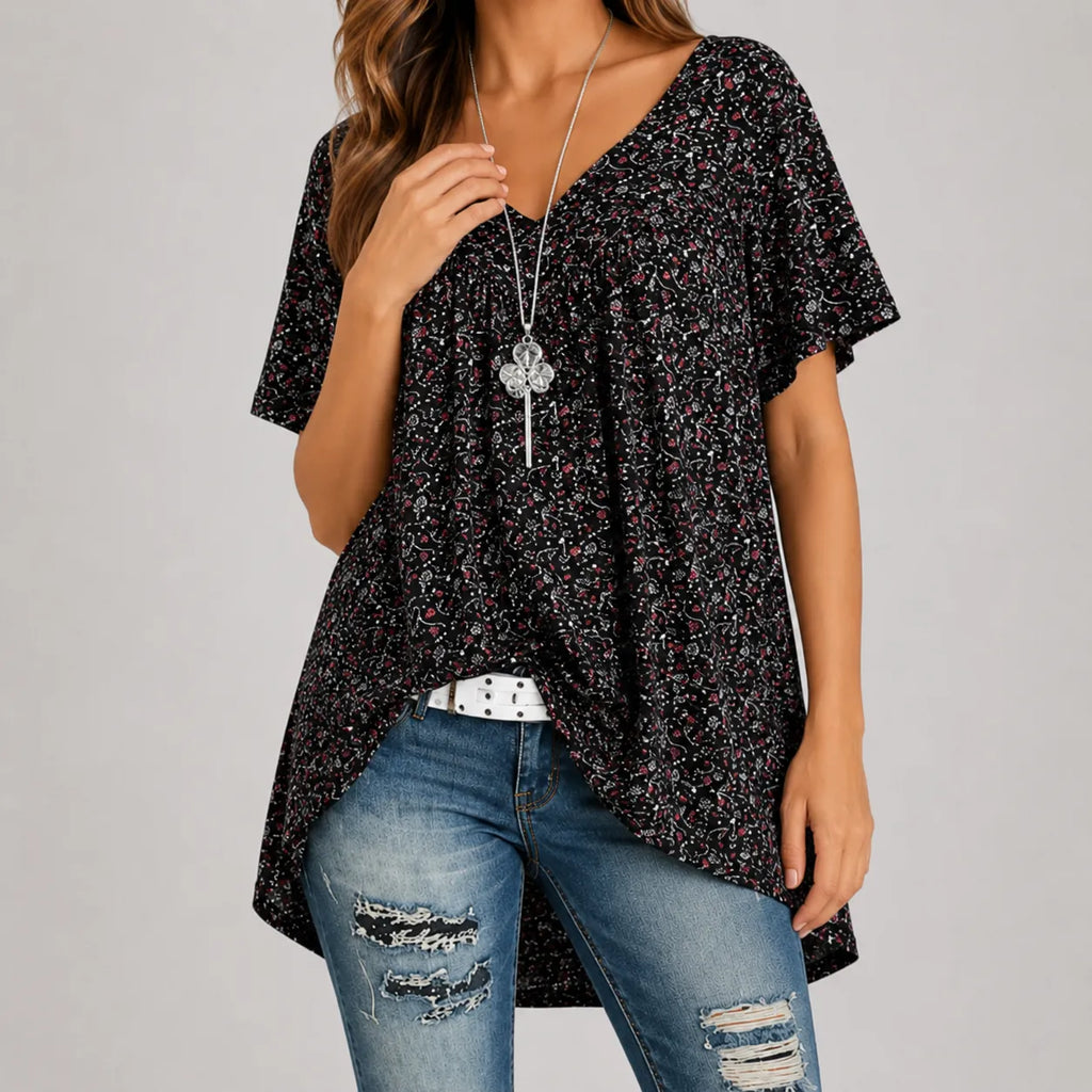Nora | Women's V-Neck Tunic | Floral Print · PNY