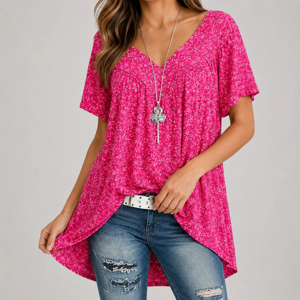 Nora | Women's V-Neck Tunic | Floral Print · PNY