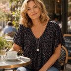 Nora | Women's V-Neck Tunic | Floral Print · PNY