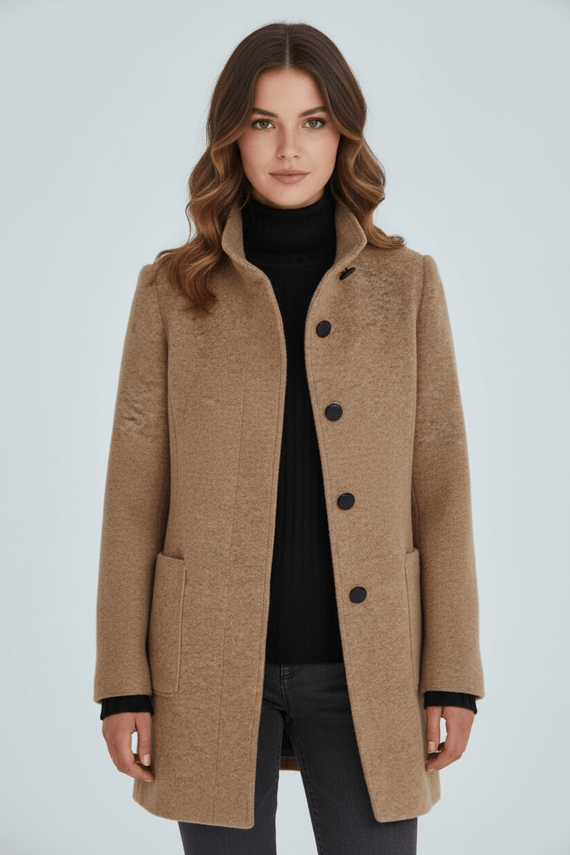 Olivia | Women's Stand-Collar Coat | Wool-Blend · PNY