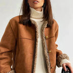 Ophelia | Women's Cropped Jacket | Shearling-Trim · PNY