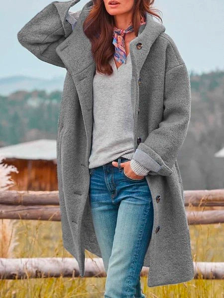 Rebecca | Women's Hooded Coat | Button-Front · PNY