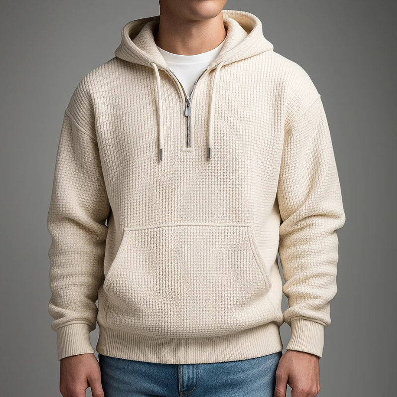 Ryan | Men's Half-Zip Hoodie | Waffle Knit · PNY