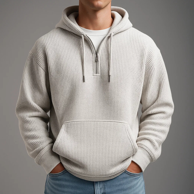 Ryan | Men's Half-Zip Hoodie | Waffle Knit · PNY