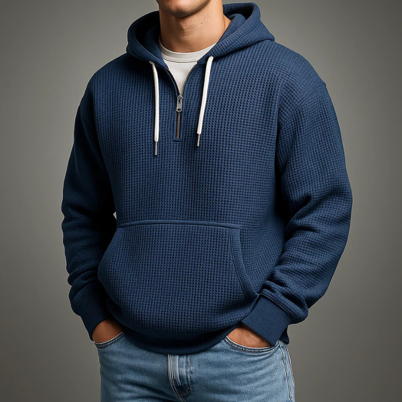 Ryan | Men's Half-Zip Hoodie | Waffle Knit · PNY