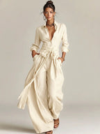 Sabrina | Women's Wide-Leg Jumpsuit | Belted Waist · PNY