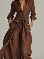 Sabrina | Women's Wide-Leg Jumpsuit | Belted Waist · PNY