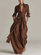 Sabrina | Women's Wide-Leg Jumpsuit | Belted Waist · PNY