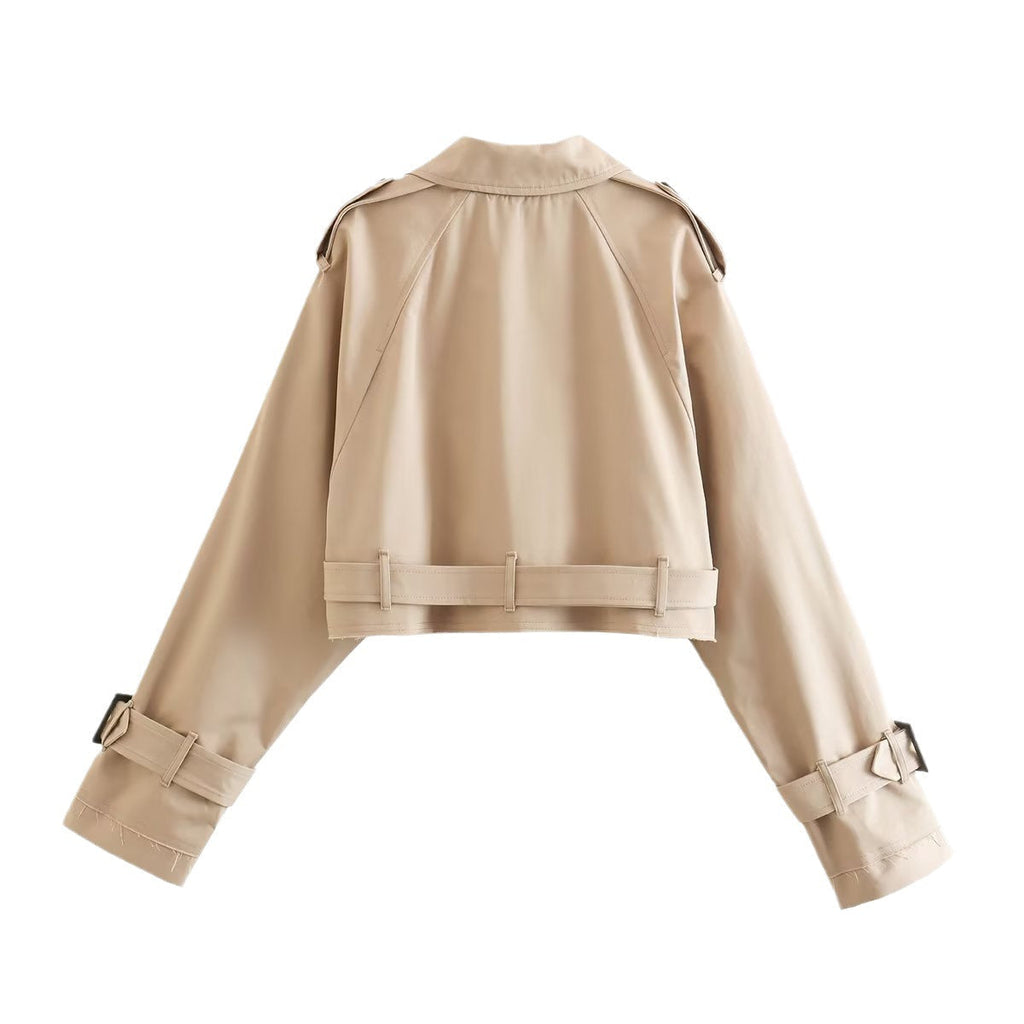 Sadie | Women's Cropped Trench Coat | Belted · PNY