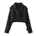 Sadie | Women's Cropped Trench Coat | Belted · PNY
