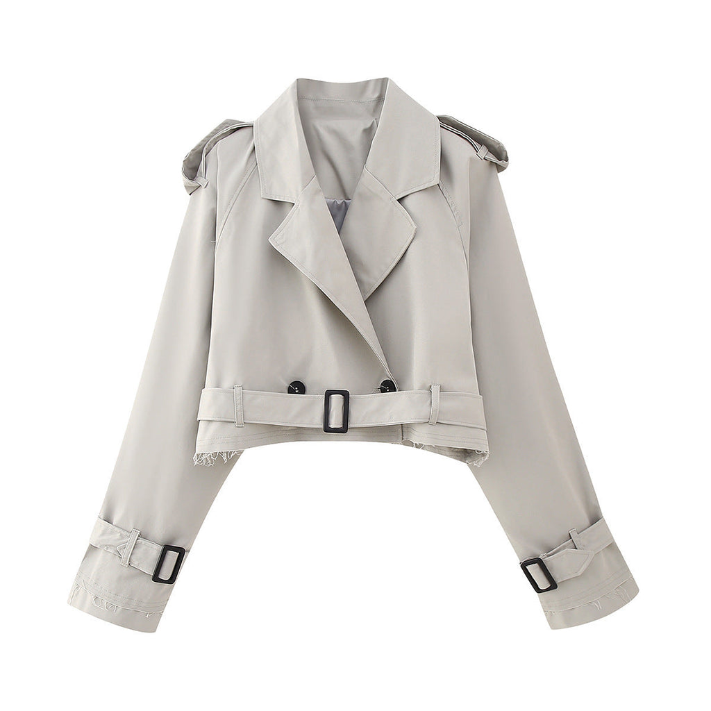 Sadie | Women's Cropped Trench Coat | Belted · PNY