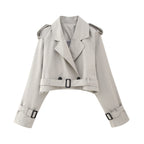 Sadie | Women's Cropped Trench Coat | Belted · PNY