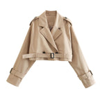 Sadie | Women's Cropped Trench Coat | Belted · PNY