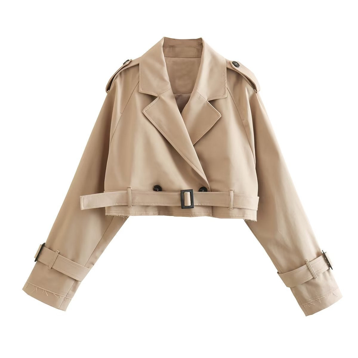 Sadie | Women's Cropped Trench Coat | Belted · PNY