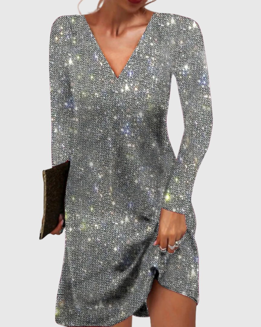 Scarlett | Women's V-Neck Dress | Sequin · PNY