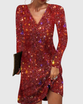 Scarlett | Women's V-Neck Dress | Sequin