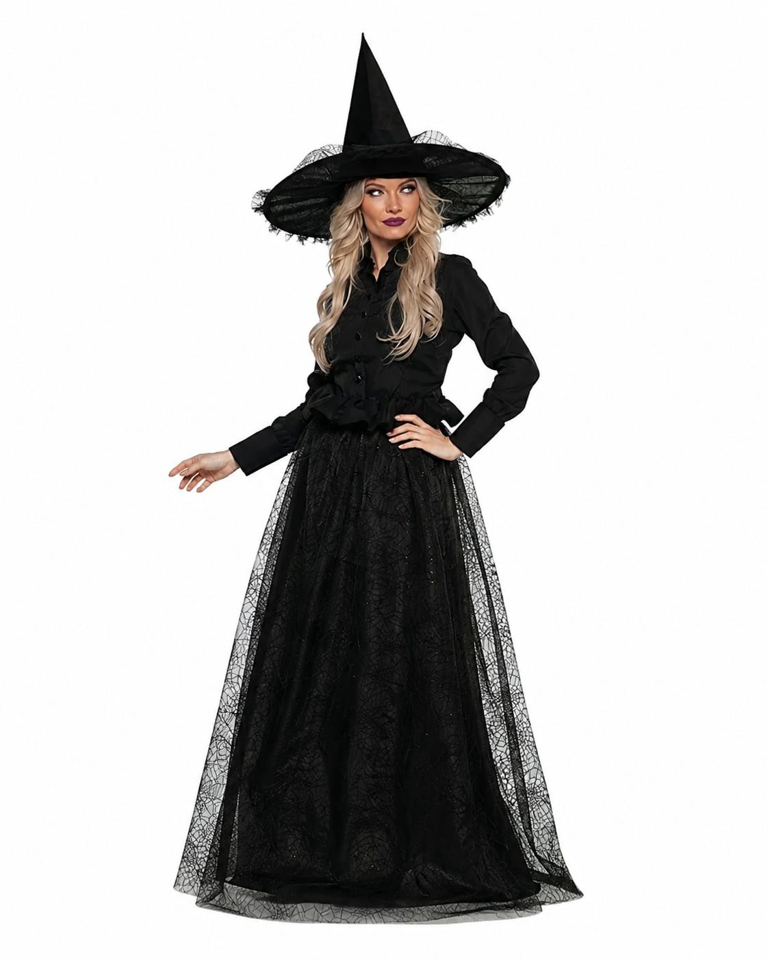 Seraphina | Women's Classic Witch Costume | Spiderweb Lace · PNY