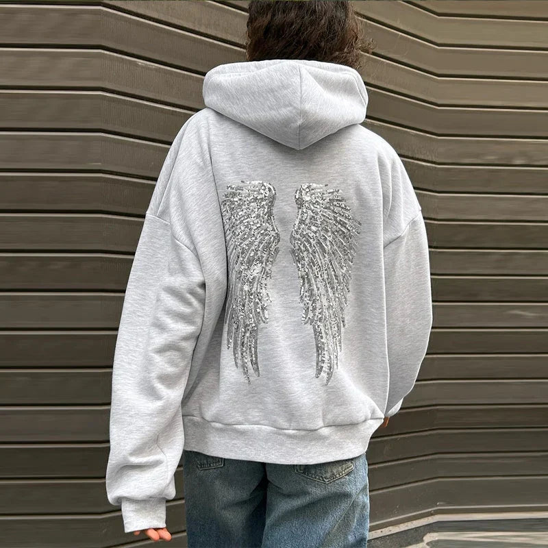 Serena | Women's Oversized Hoodie | Sequin Wings · PNY