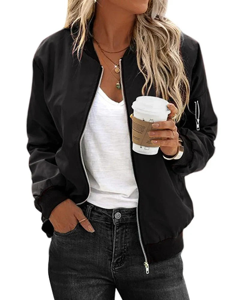 Sienna | Women's Bomber Jacket | Ribbed Trim · PNY