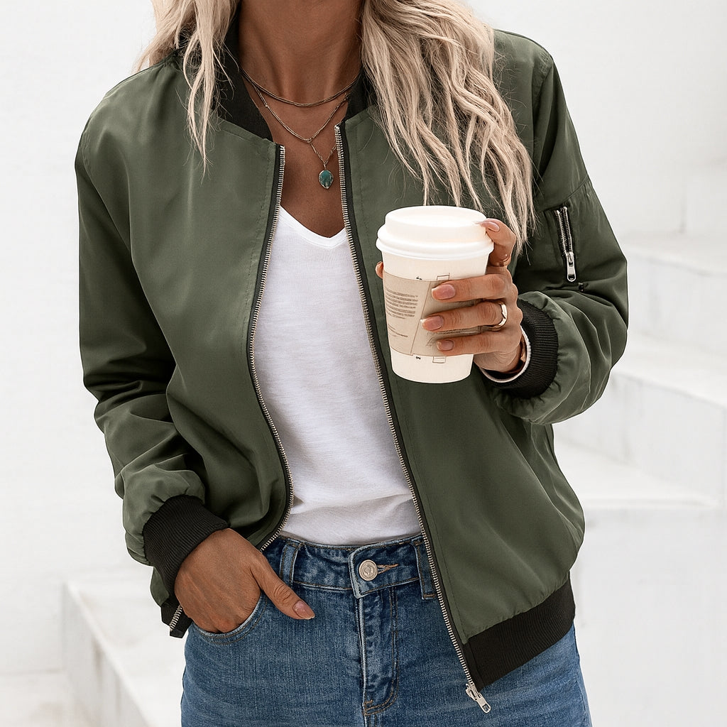 Sienna | Women's Bomber Jacket | Ribbed Trim · PNY
