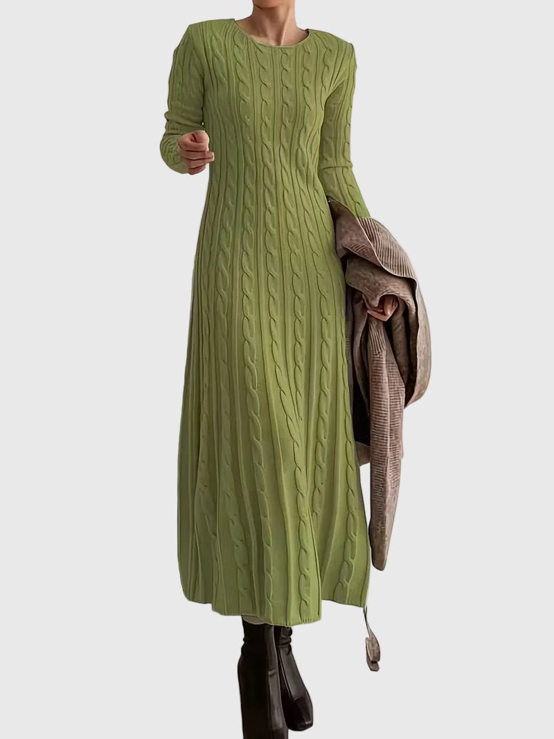 Sienna | Women's Crewneck Sweater Dress | Cable-Knit · PNY