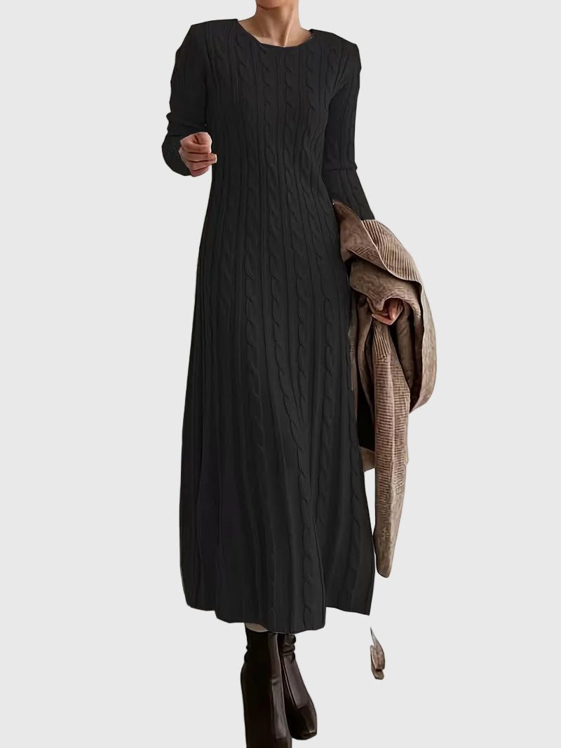 Sienna | Women's Crewneck Sweater Dress | Cable-Knit · PNY