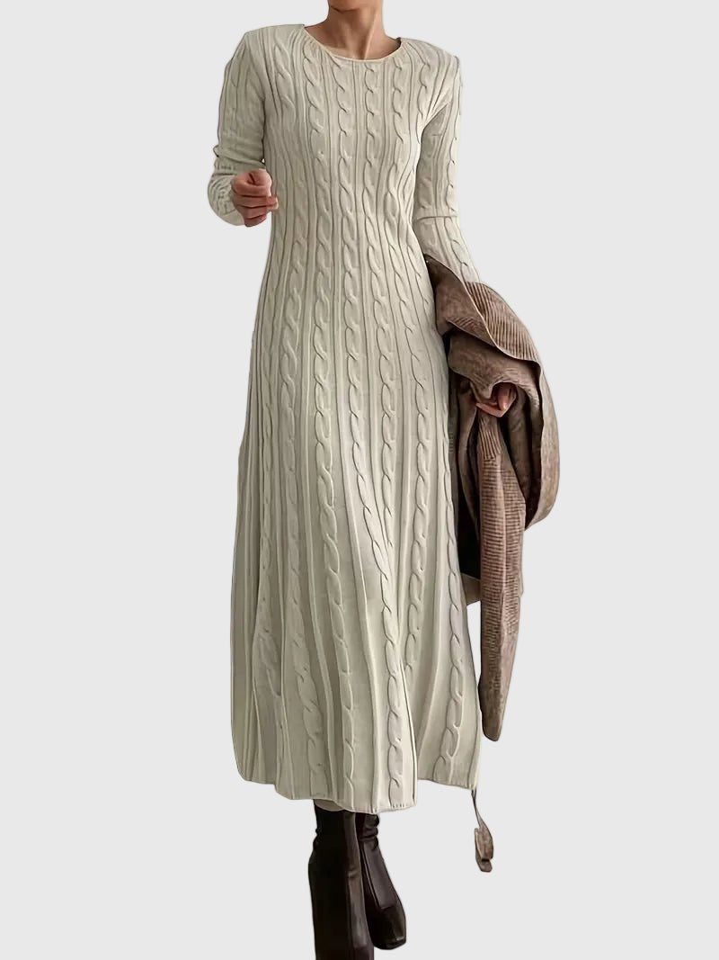 Sienna | Women's Crewneck Sweater Dress | Cable-Knit · PNY