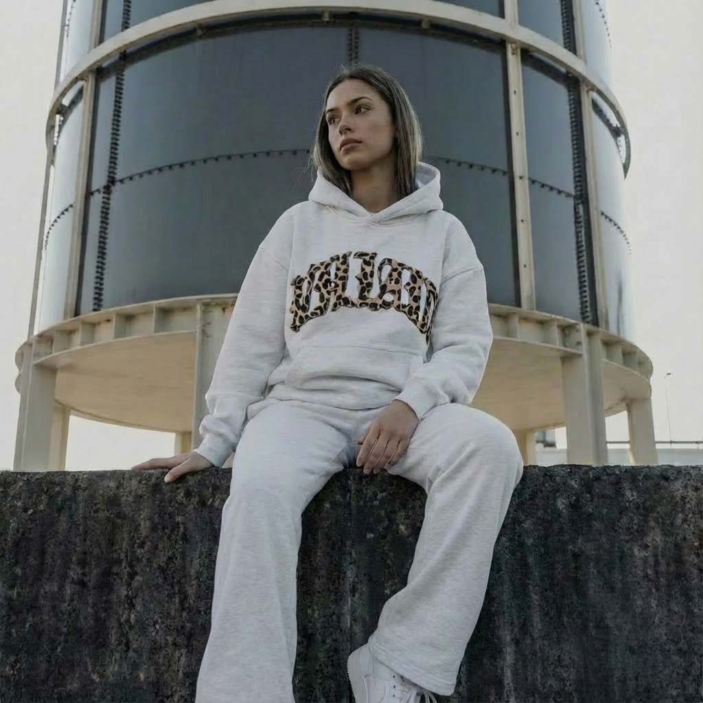 Sienna | Women's Cropped Hoodie Set | Leopard Print · PNY