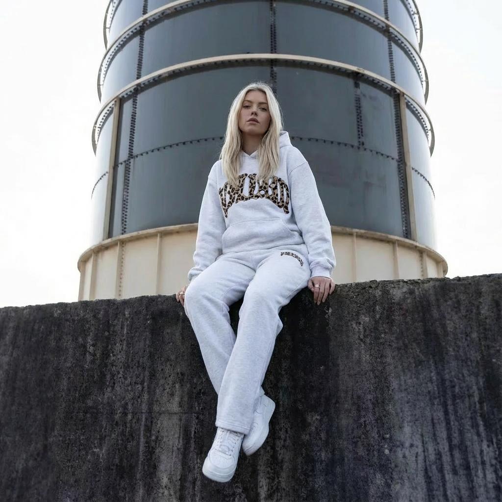 Sienna | Women's Cropped Hoodie Set | Leopard Print · PNY