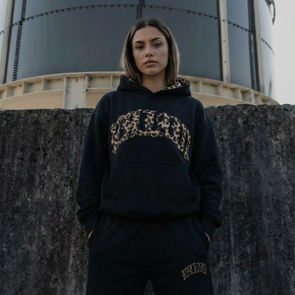 Sienna | Women's Cropped Hoodie Set | Leopard Print · PNY