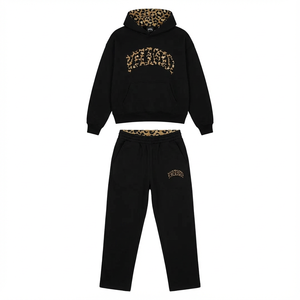 Sienna | Women's Cropped Hoodie Set | Leopard Print · PNY