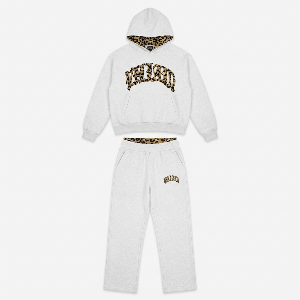 Sienna | Women's Cropped Hoodie Set | Leopard Print · PNY