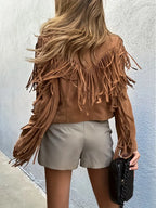 Sienna | Women's Cropped Jacket | Fringe Trim · PNY