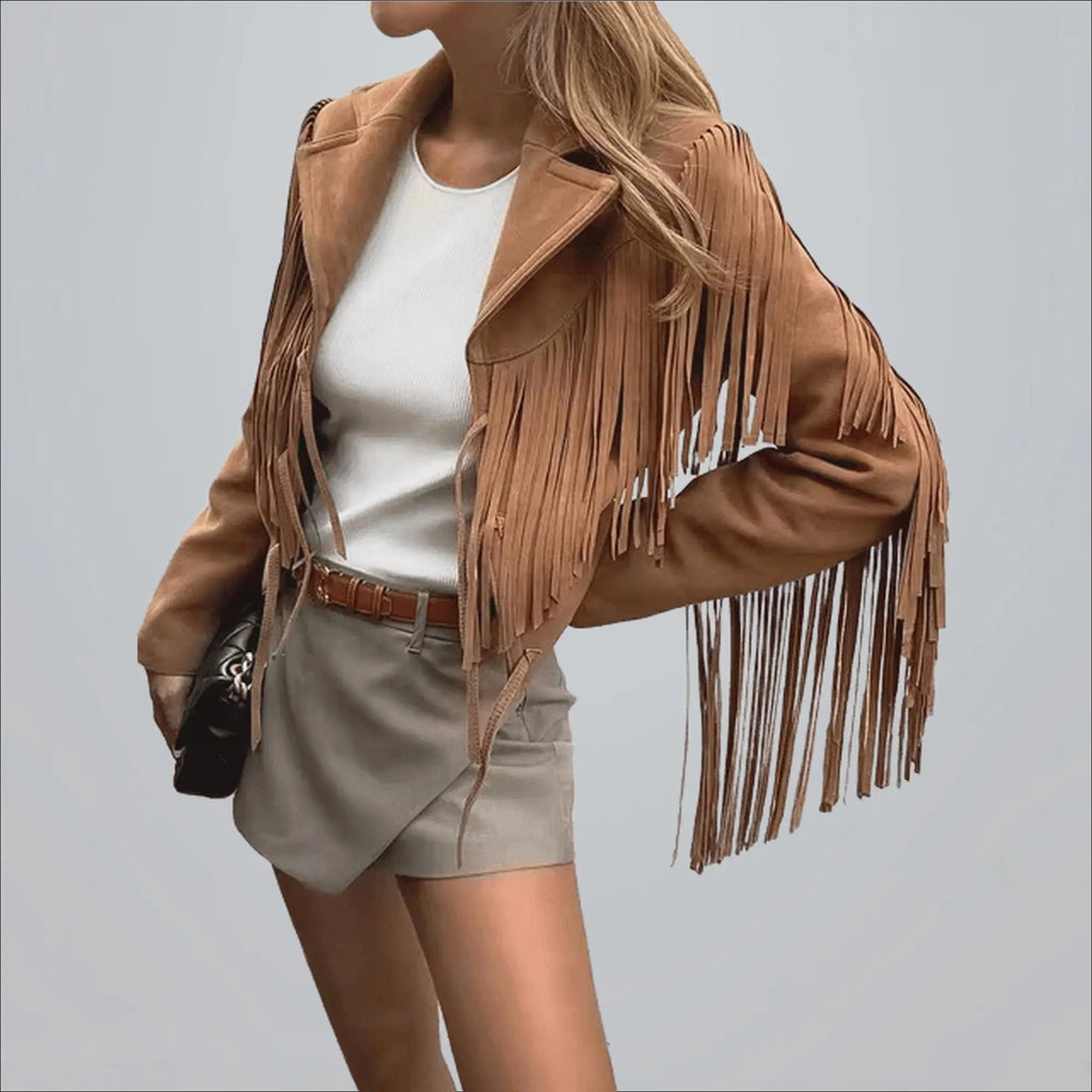 Sienna | Women's Cropped Jacket | Fringe Trim