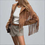 Sienna | Women's Cropped Jacket | Fringe Trim