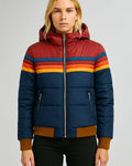 Sienna | Women's Hooded Puffer Jacket | Striped Panel · PNY