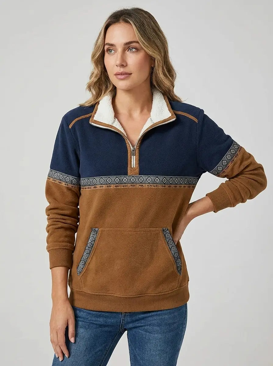 Sienna | Women's Quarter-Zip Sweatshirt | Aztec Print · PNY