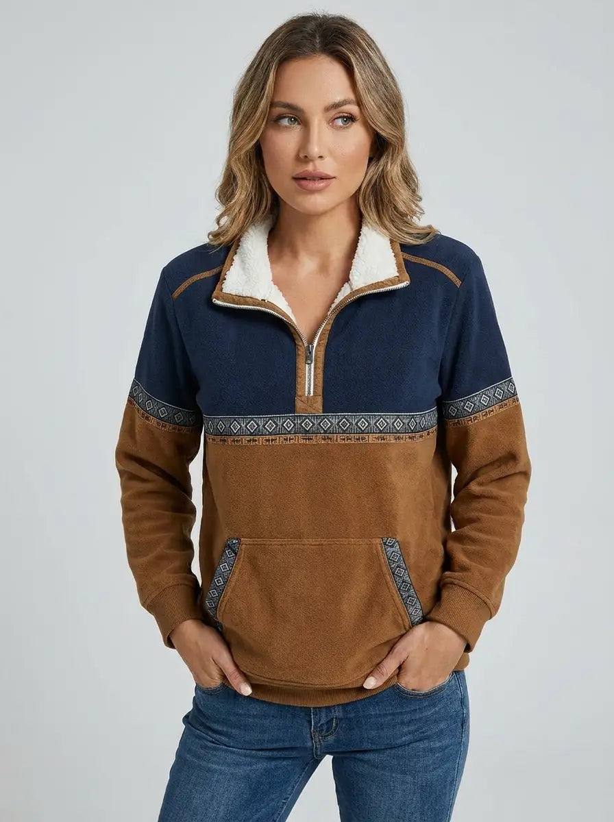 Sienna | Women's Quarter-Zip Sweatshirt | Aztec Print · PNY
